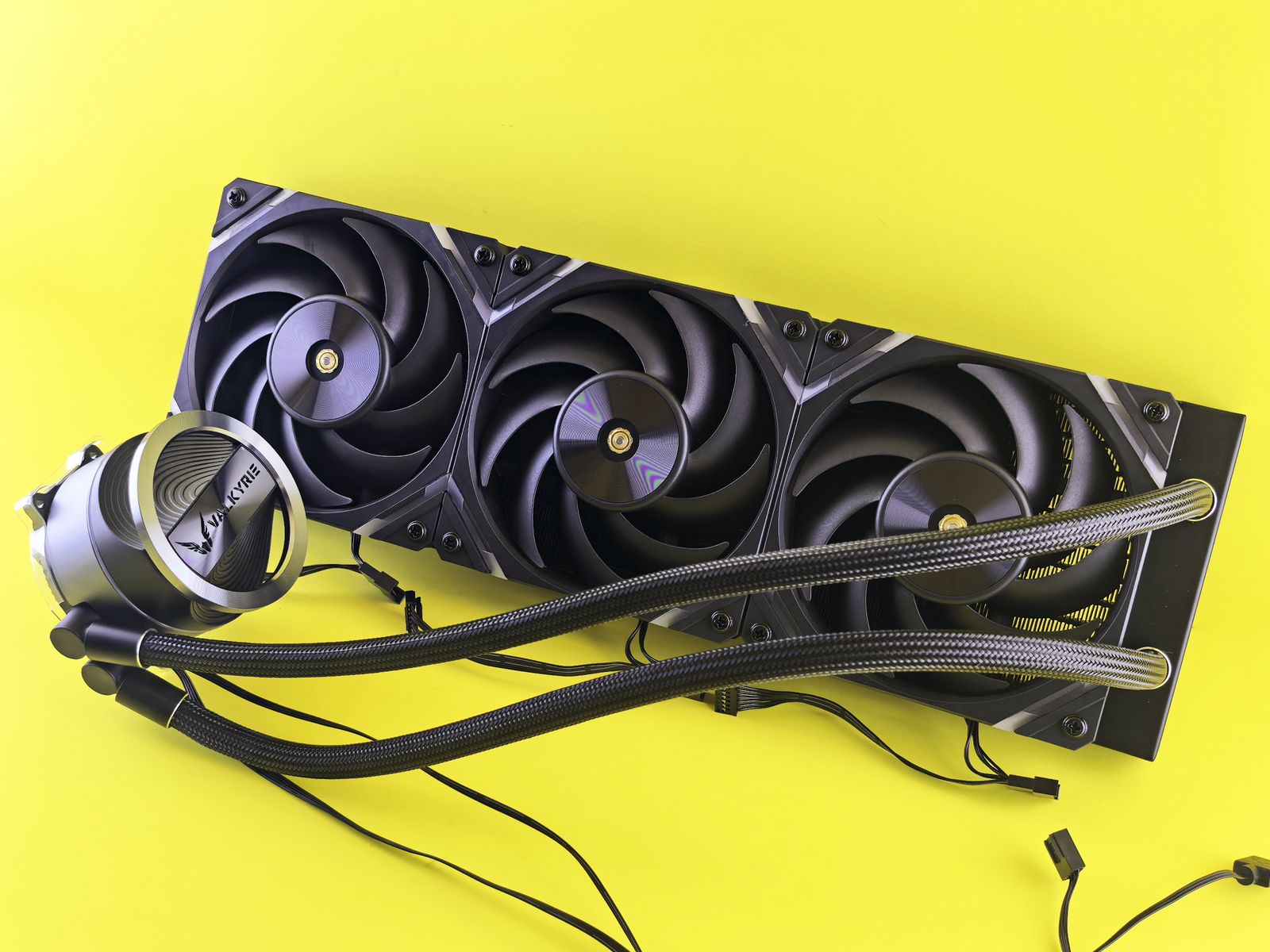 Modern CPU cooler with a triple fan radiator