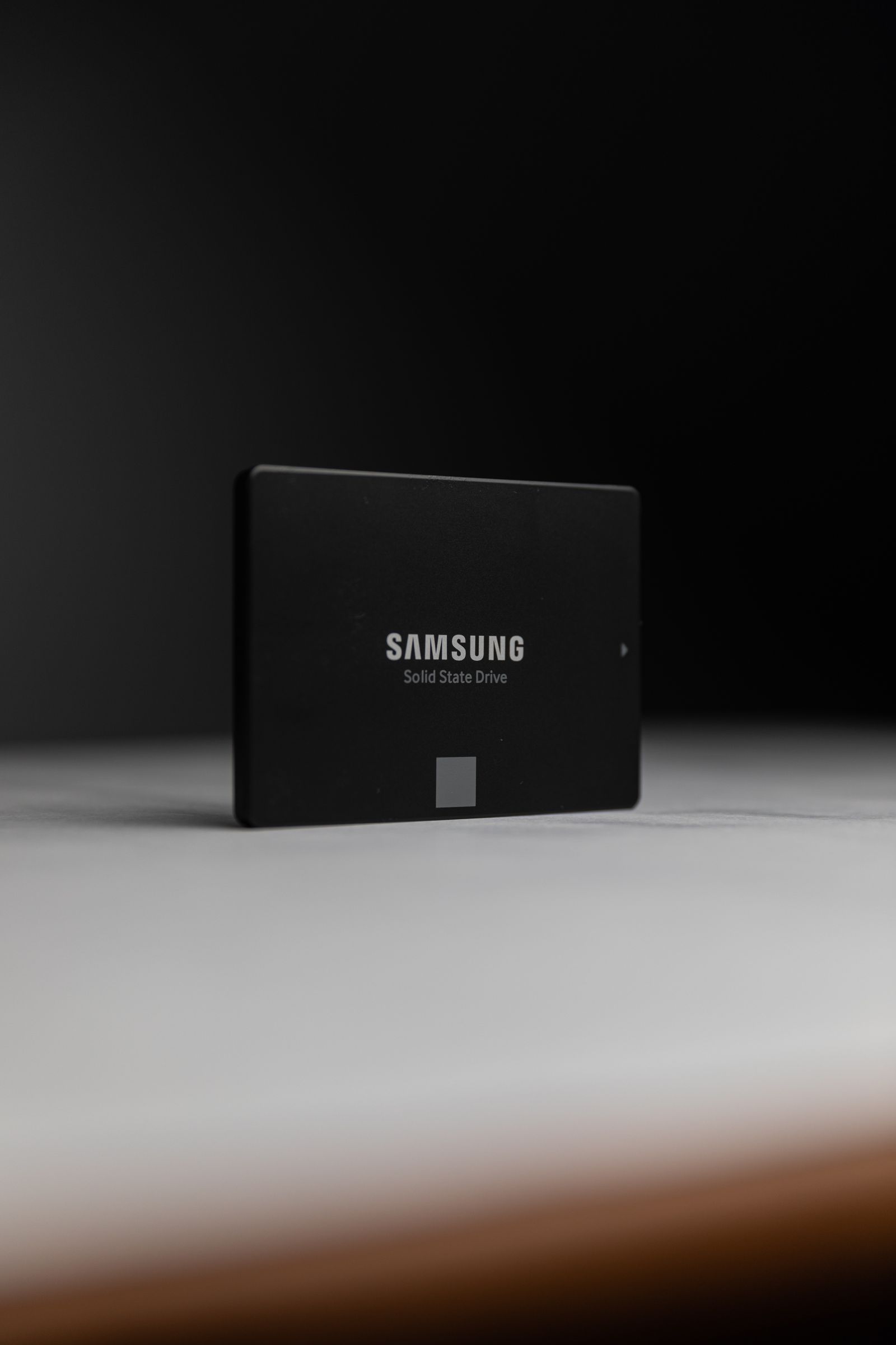 Samsung SATA solid state drive standing upright